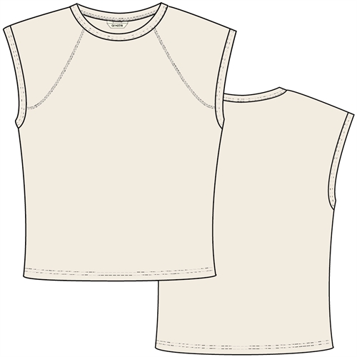 LISVA MALOU S/S BOMULD 1X1 RIB TEE EGRET